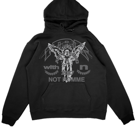 NOT HOMME asphalt black hoodie