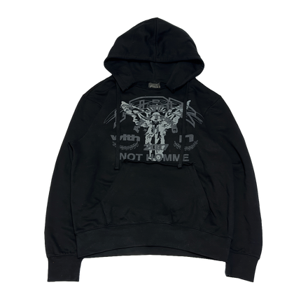 NOT HOMME distressed asphalt black hoodie