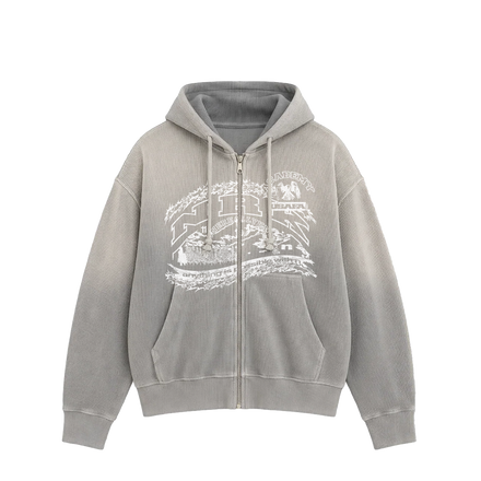 Mountaineer grey waffle knit zip up